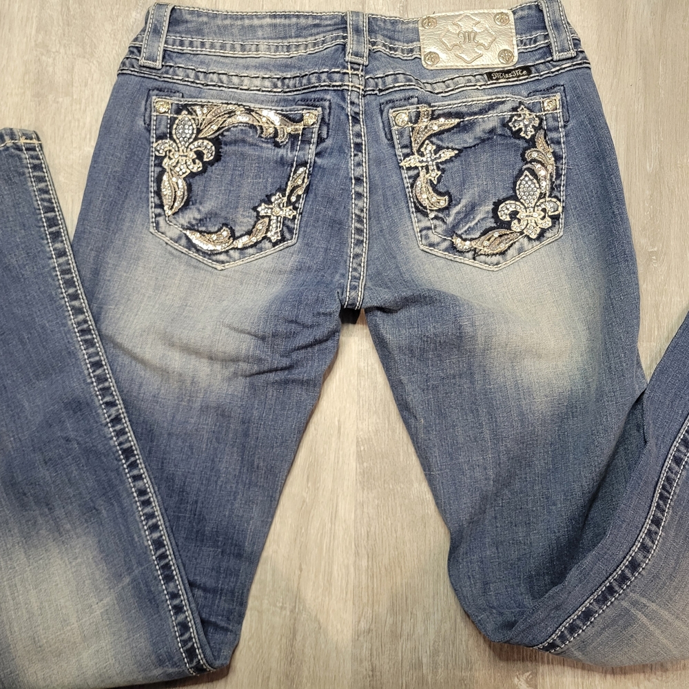Miss ME Embroidered Blue Jeans